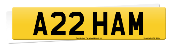 Registration number A22 HAM